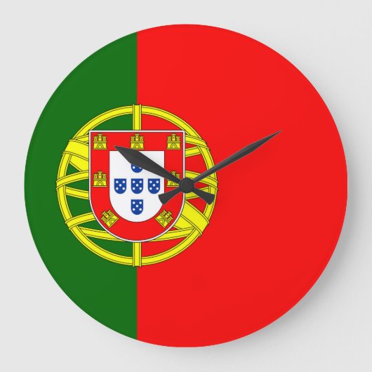 ポルトガル国旗 ラージ壁時計 (正面)