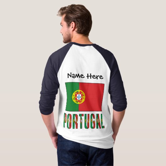 ポルトガル国旗 名前入り Tシャツ (裏面フル)