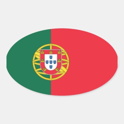 ポルトガル国旗 楕円形シール (正面)
