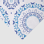 ポルトガル地中海ののアズレジョの青いタイル模様 薄葉紙 (詳細)