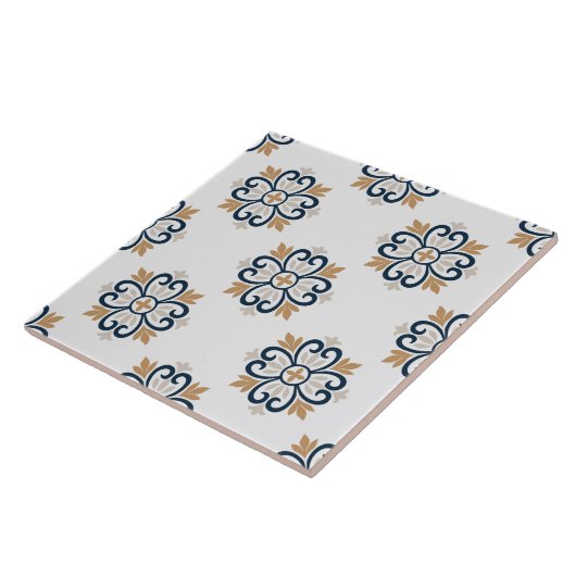 ポルトガル地中海ののアズレヨスの青白い茶色 タイル (側面)