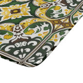 ポルトガル地中海ののタイルのパターン緑の黄色 カッティングボード (角)