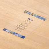 ポルトガル地中海のタイルのパタ結婚ーン アクリル招待状 (レイダウン)