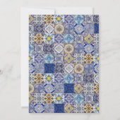 ポルトガル地中海のタイルのパタ結婚ーン サンキューカード (裏面)