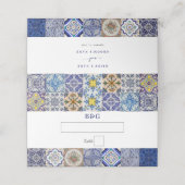 ポルトガル地中海のタイルのパタ結婚ーン プレイスカード (外部開封)