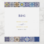 ポルトガル地中海のタイルのパタ結婚ーン ワインラベル (シングルラベル)