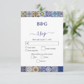 ポルトガル地中海のタイルのパタ結婚ーン 出欠カード (スタンド正面)