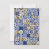 ポルトガル地中海のタイルのパタ結婚ーン 出欠カード (裏面)