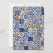 ポルトガル地中海のタイルのパタ結婚ーン 招待状 (裏面)