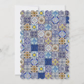 ポルトガル地中海のタイルのパタ結婚ーン 招待状 (裏面)