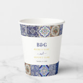 ポルトガル地中海のタイルのパタ結婚ーン 紙コップ (裏面)