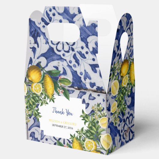 ポルトガル地中海のタイルのレ結婚モン フェイバーボックス (オープン)