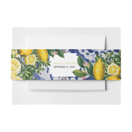 ポルトガル地中海のタイルのレ結婚モン 招待状ベリーバンド (正面例)