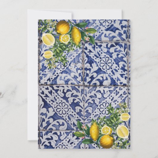 ポルトガル地中海のタイルのレ結婚モン 招待状 (裏面)