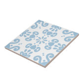 ポルトガル地中海の淡い青白3 タイル (側面)