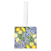 ポルトガル地中海の語レモンのタイルがクリスマス キューブオーナメント (正面)