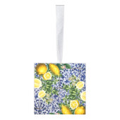 ポルトガル地中海の語レモンのタイルがクリスマス キューブオーナメント (右)