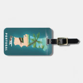 ポルトガル地図と旅行のポスタープリント。 ラゲッジタグ (正面横)