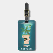 ポルトガル地図と旅行のポスタープリント。 ラゲッジタグ (正面縦)