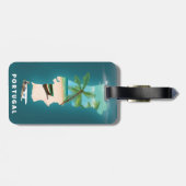 ポルトガル地図と旅行のポスタープリント。 ラゲッジタグ (裏面横)