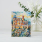 ポルトガル威厳のあるシントラのペナパレスの景色 シーズンポストカード (スタンド正面)