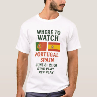 ポルトガル対スペインのマッチデーファンシャツ Tシャツ