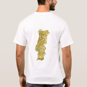 ポルトガル旗+地図+テキストTシャツ Tシャツ (裏面)
