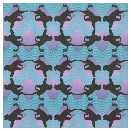 ポルトガル水犬のクォードのライオン ファブリック (クローズアップ)