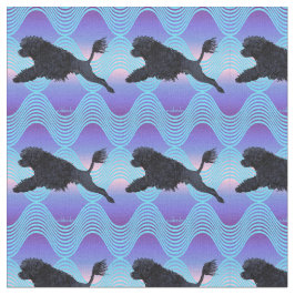 ポルトガル水犬のダイビングのライオンはPを振ります ファブリック