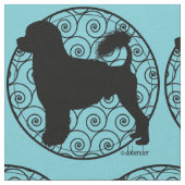 ポルトガル水犬のライオンの波 ファブリック (クローズアップ)