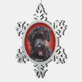 ポルトガル水犬の休日のオーナメント スノーフレークピューターオーナメント (右)