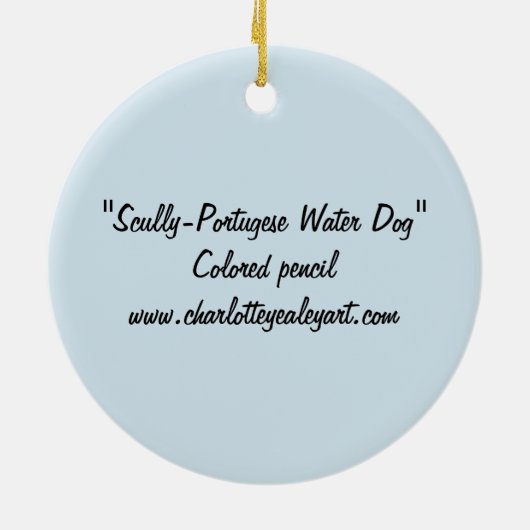 ポルトガル水犬の芸術のオーナメント セラミックオーナメント (裏面)