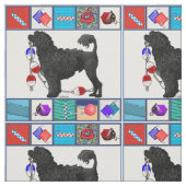 ポルトガル水犬の黒のライオン-装置6インチ ファブリック (見本)