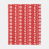 ポルトガル水犬はクリスマスパターンのシルエットを描きます フリースブランケット (正面)