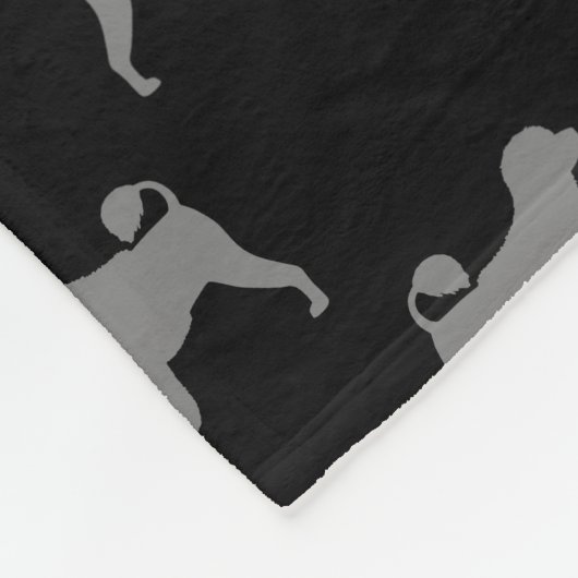 ポルトガル水犬はパターンのシルエットを描きます フリースブランケット (角)