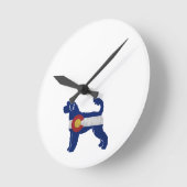 ポルトガル水犬コロラド州旗 ラウンド壁時計 (傾斜)