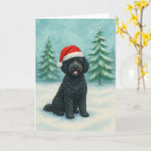 ポルトガル水犬 カード (黄色い花)