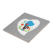 ポルトガル産のオンドリで黒い水玉模様 タイル (側面)