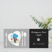 ポルトガル産のオンドリで黒い水玉模様 招待状 (スタンド正面)