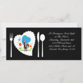 ポルトガル産のオンドリで黒い水玉模様 招待状 (裏面)