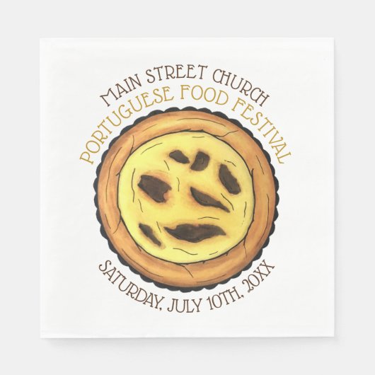 ポルトガル産エッグカスタードタルトパティシエフェスティバル スタンダードランチョンナプキン (正面)