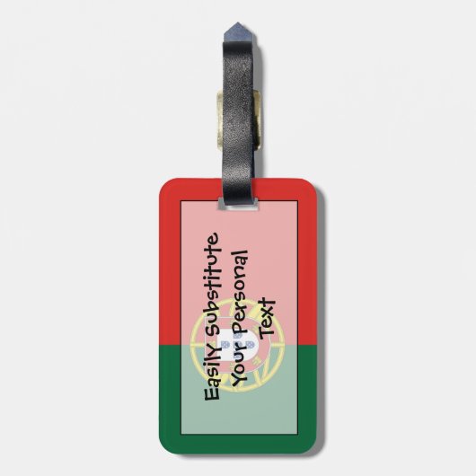 ポルトガル簡単ID個人用フラグ ラゲッジタグ (裏面縦)
