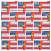 ポルトガル米国旗の地図 ファブリック (見本)