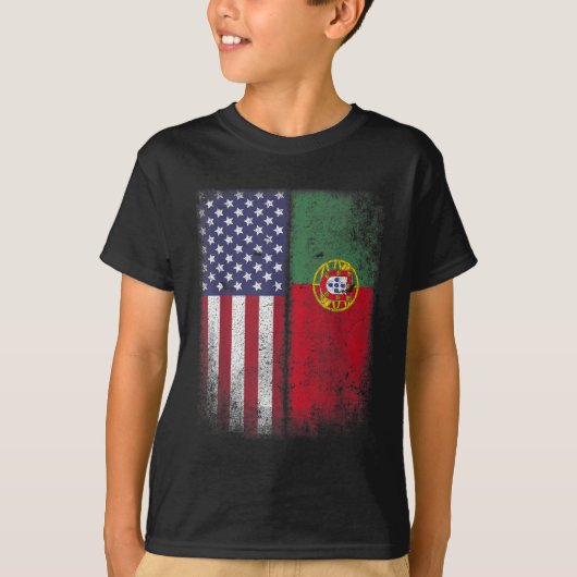 ポルトガル米州旗ポルトガルUsa Tシャツ (正面)