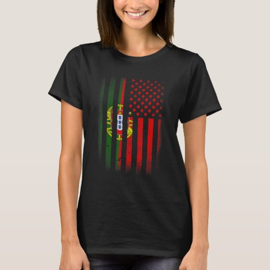 ポルトガル米州旗ポルトガルUsa Tシャツ (正面)