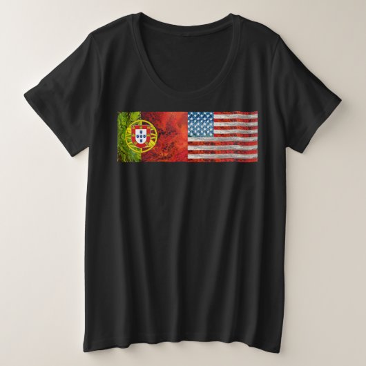 ポルトガル系アメリカ人 プラスサイズTシャツ (デザイン正面)