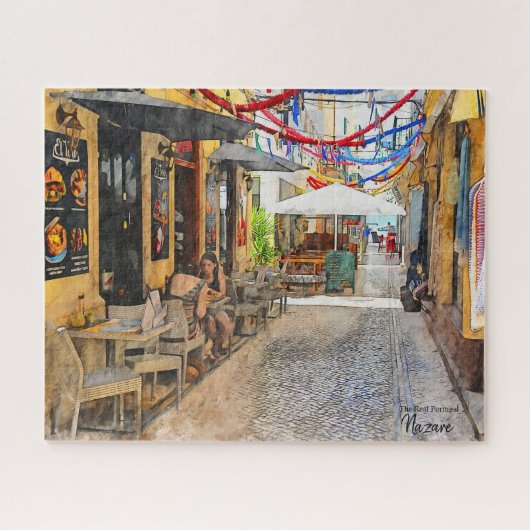 ポルトガル素晴らしナザレでの会話 ジグソーパズル (横)