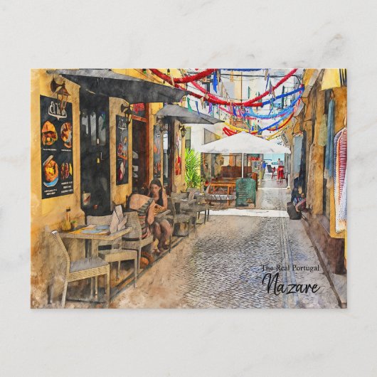 ポルトガル素晴らしナザレでの会話 ポストカード (正面)