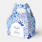 ポルトガル素朴語タイル青ホワイトアー結婚チ フェイバーボックス (裏面サイド)