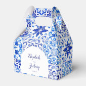 ポルトガル素朴語タイル青ホワイトアー結婚チ フェイバーボックス (正面サイド)